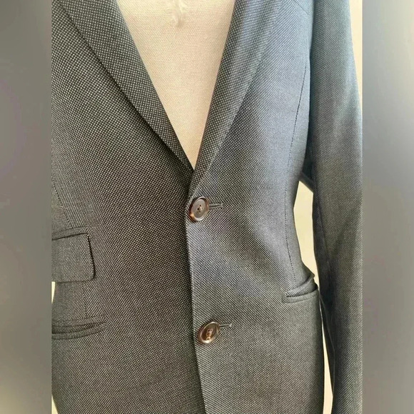 Suitsupply Pure Wool Sienna Dark Gray Birdseye Suit Jacket Size 44 Vitale B. - Picture 4 of 14
